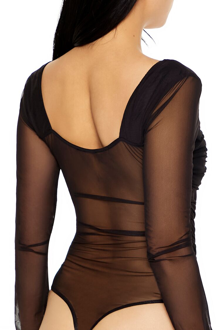 Sheer Mesh Sweetheart Bodysuit - Image 4