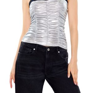Ruched Metallic Two-Tone Cami