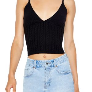 Cropped Sweater-Knit Cami