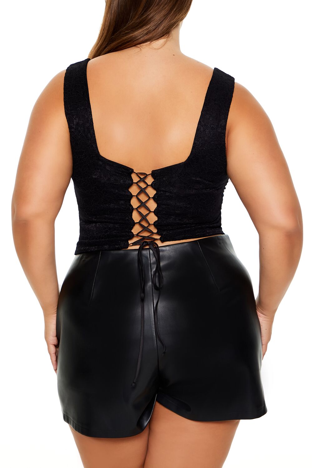 Plus Size Lace-Up Lace Top - Image 5