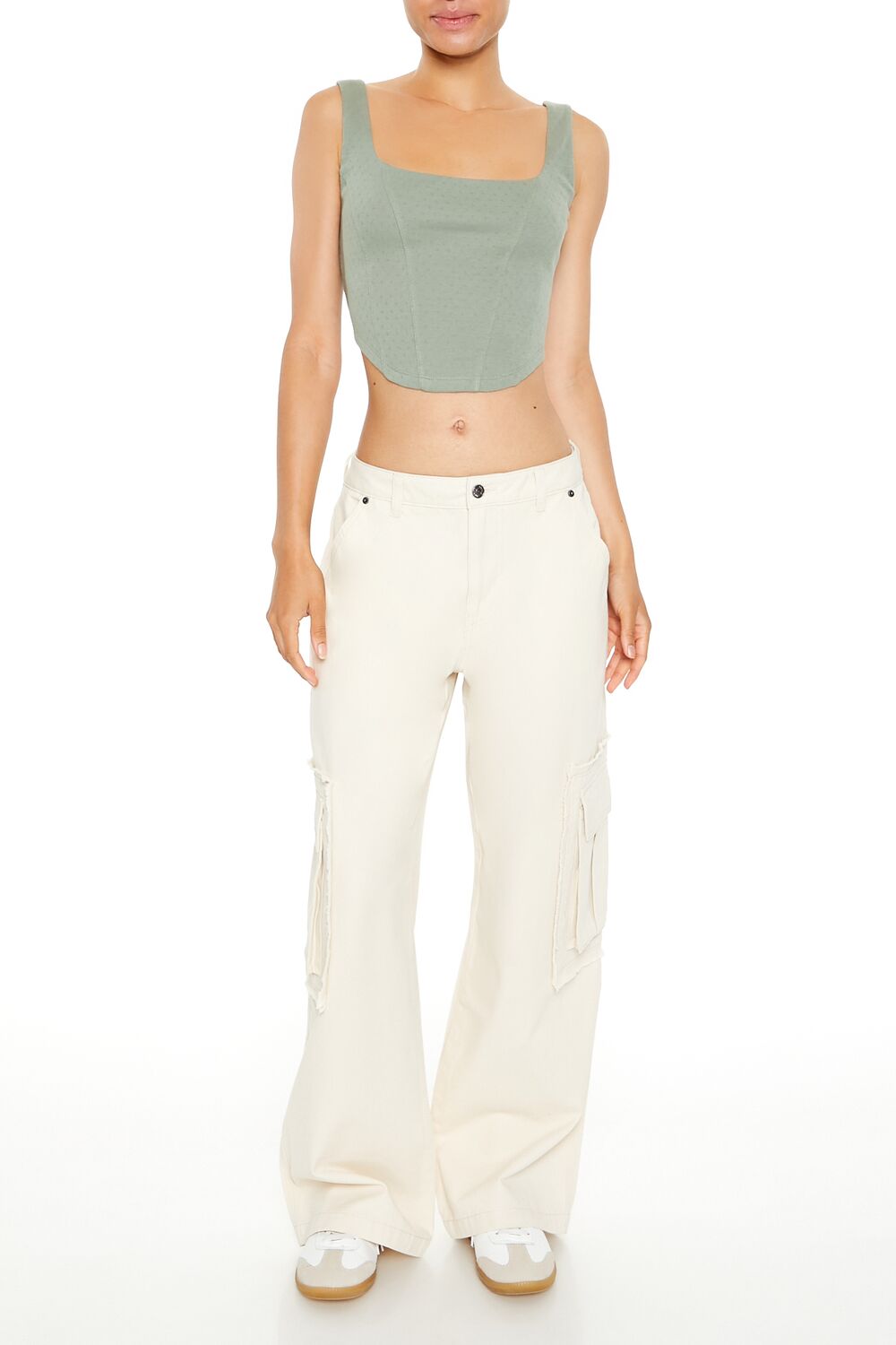 Mid-Rise Wide-Leg Cargo Pants