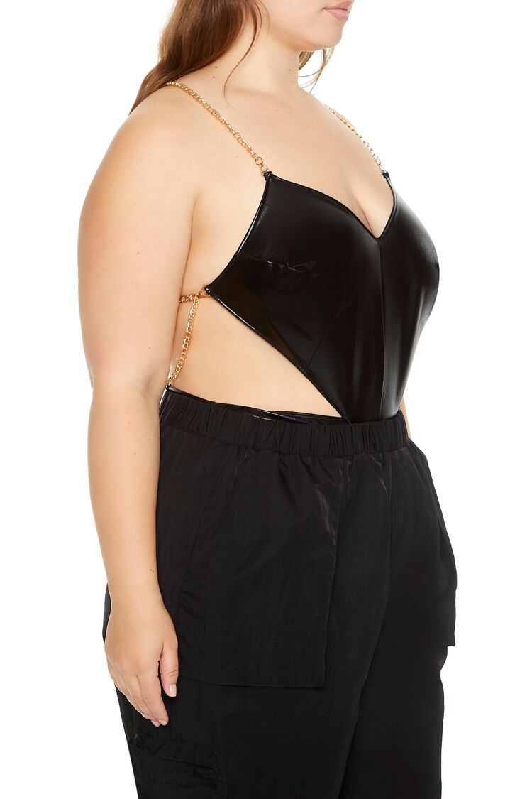 Plus Size Cutout Chain Bodysuit - Image 2