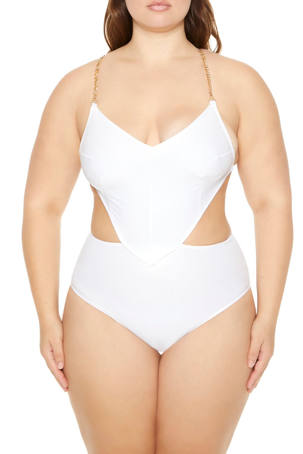 Plus Size Cutout Chain Bodysuit - Image 9