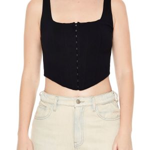 Hook-and-Eye Corset Crop Top