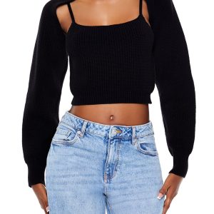 Sweater-Knit Cami & Shrug Set