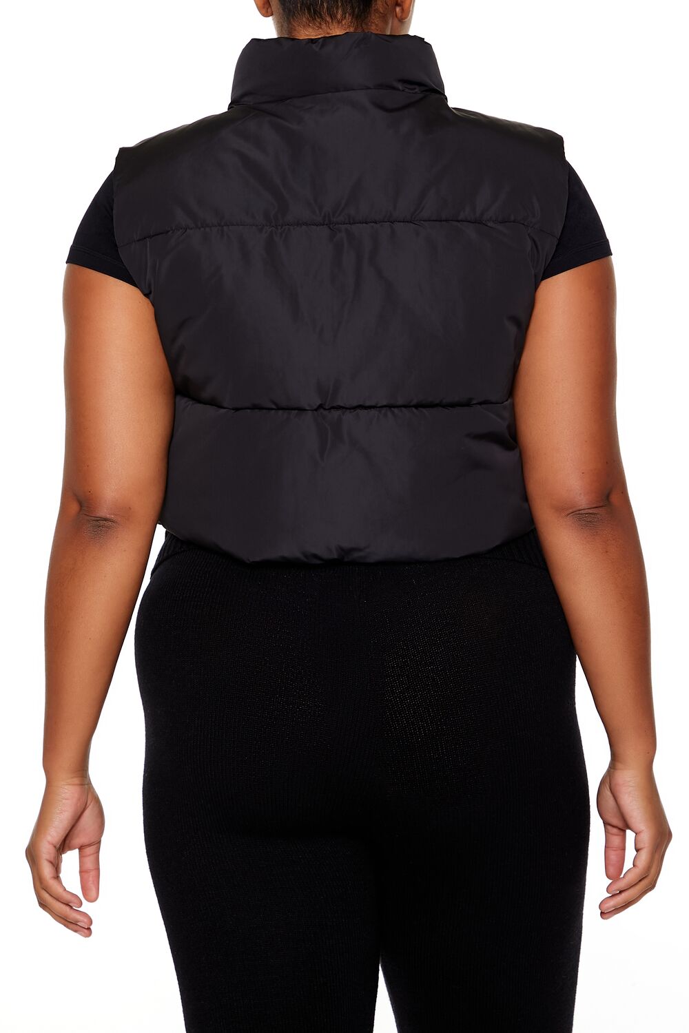 Plus Size Cropped Puffer Vest - Image 5