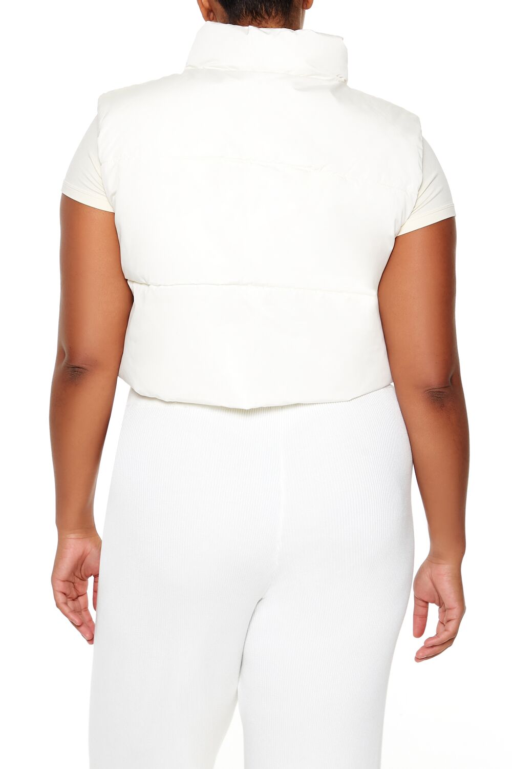 Plus Size Cropped Puffer Vest - Image 17