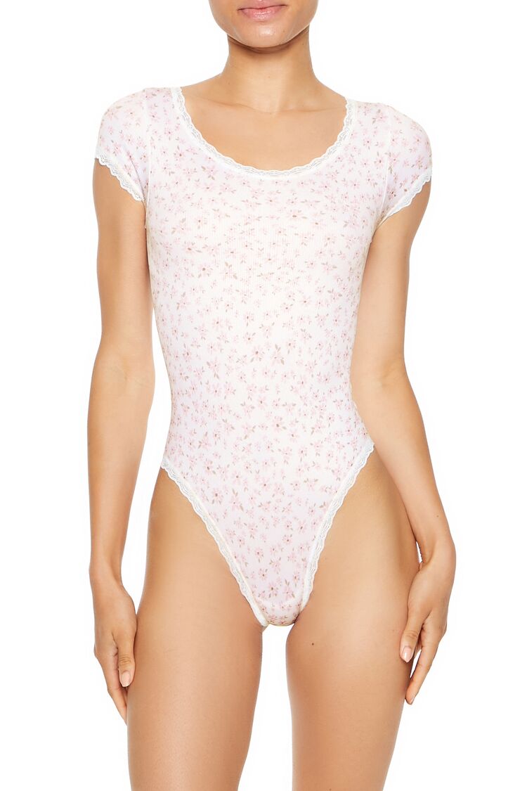 Seamless Floral Lingerie Bodysuit - Image 2
