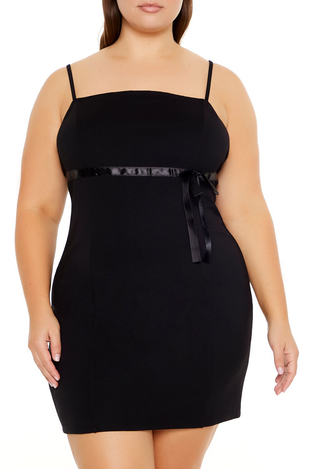 Plus Size Bow Mini Bodycon Dress - Image 2
