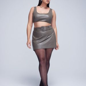Plus Size Belted Mini Skirt