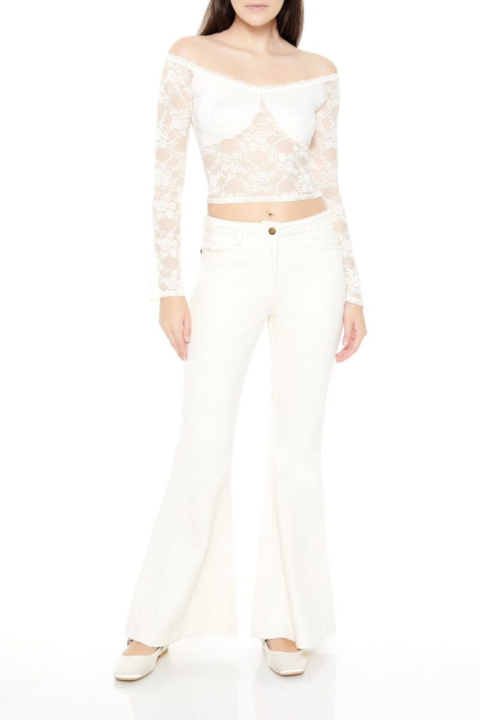 Corduroy Mid-Rise Flare Pants
