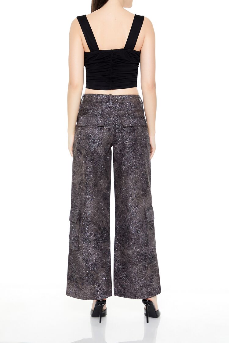 Rhinestone Mid-Rise Cargo Pants - Image 4