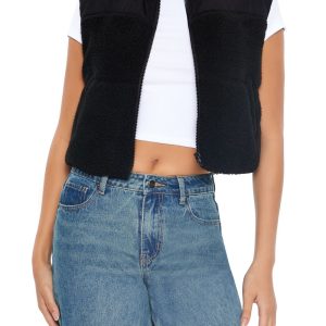 Cropped Faux Shearling Vest