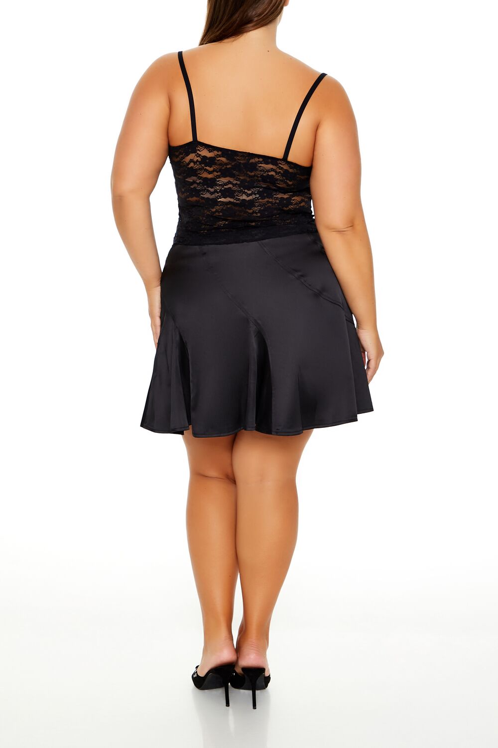 Plus Size Satin Mini Skirt - Image 4