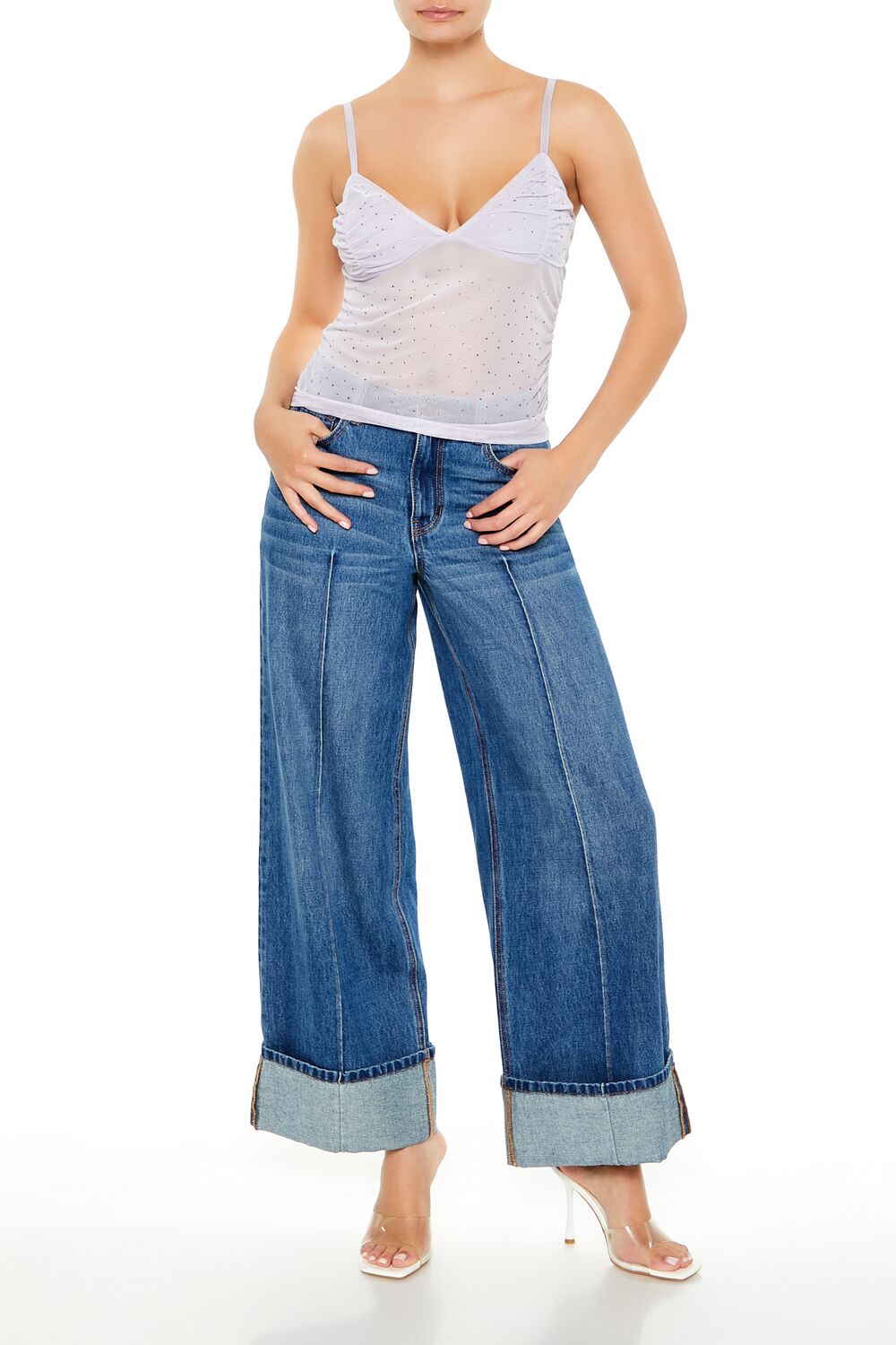 Sheer Mesh Rhinestone Cami - Image 7