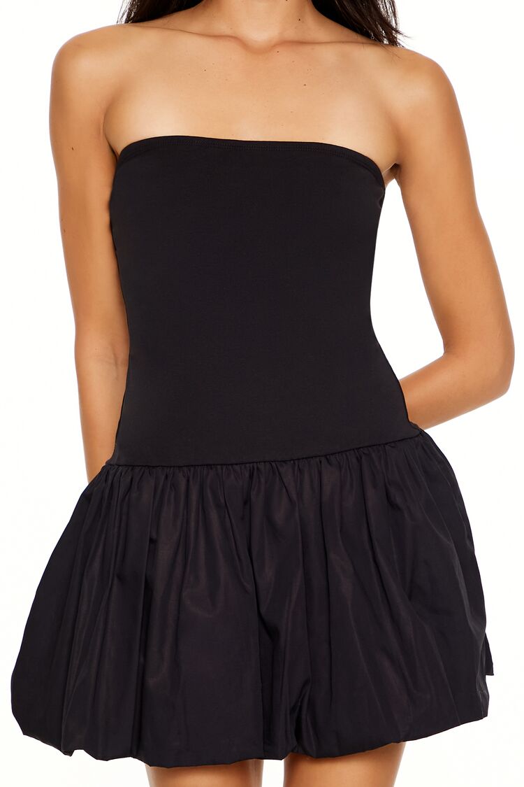 Strapless Bubble-Hem Mini Dress - Image 5