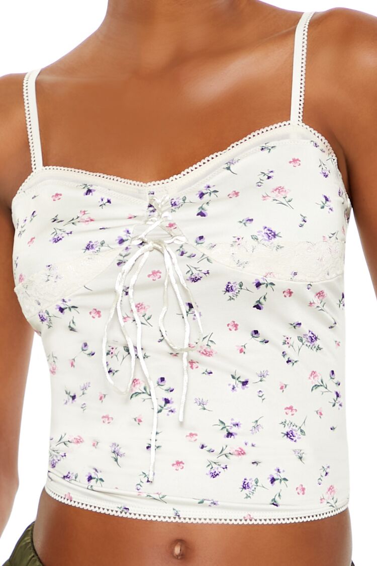 Ditsy Floral Lace-Up Cami - Image 3