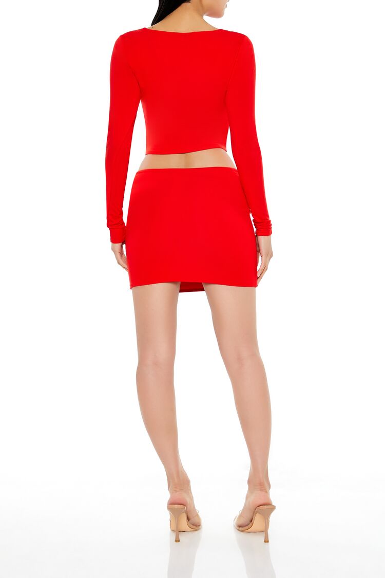 Cutout Crop Top & Mini Skirt Set - Image 4