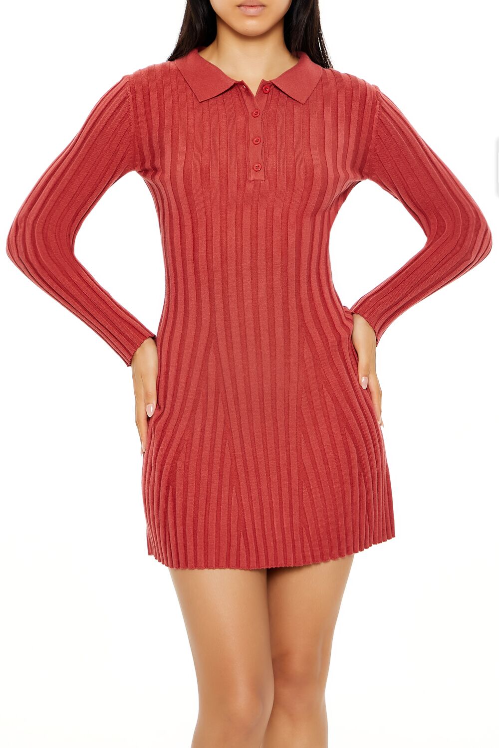 Sweater Shirt Mini Dress - Image 7