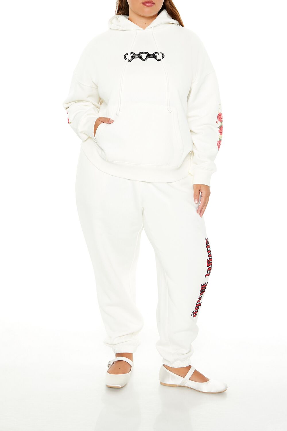 Plus Size Angel Heart Chain Hoodie - Image 2
