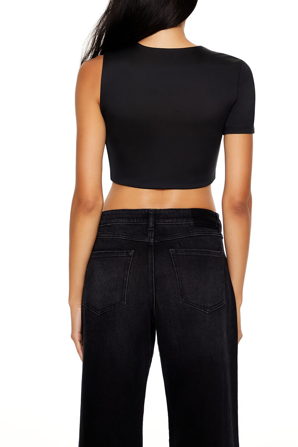 Contour Sculpt Asymmetrical Cropped Tee - Image 5