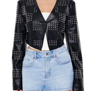 Studded Checkered Jacket