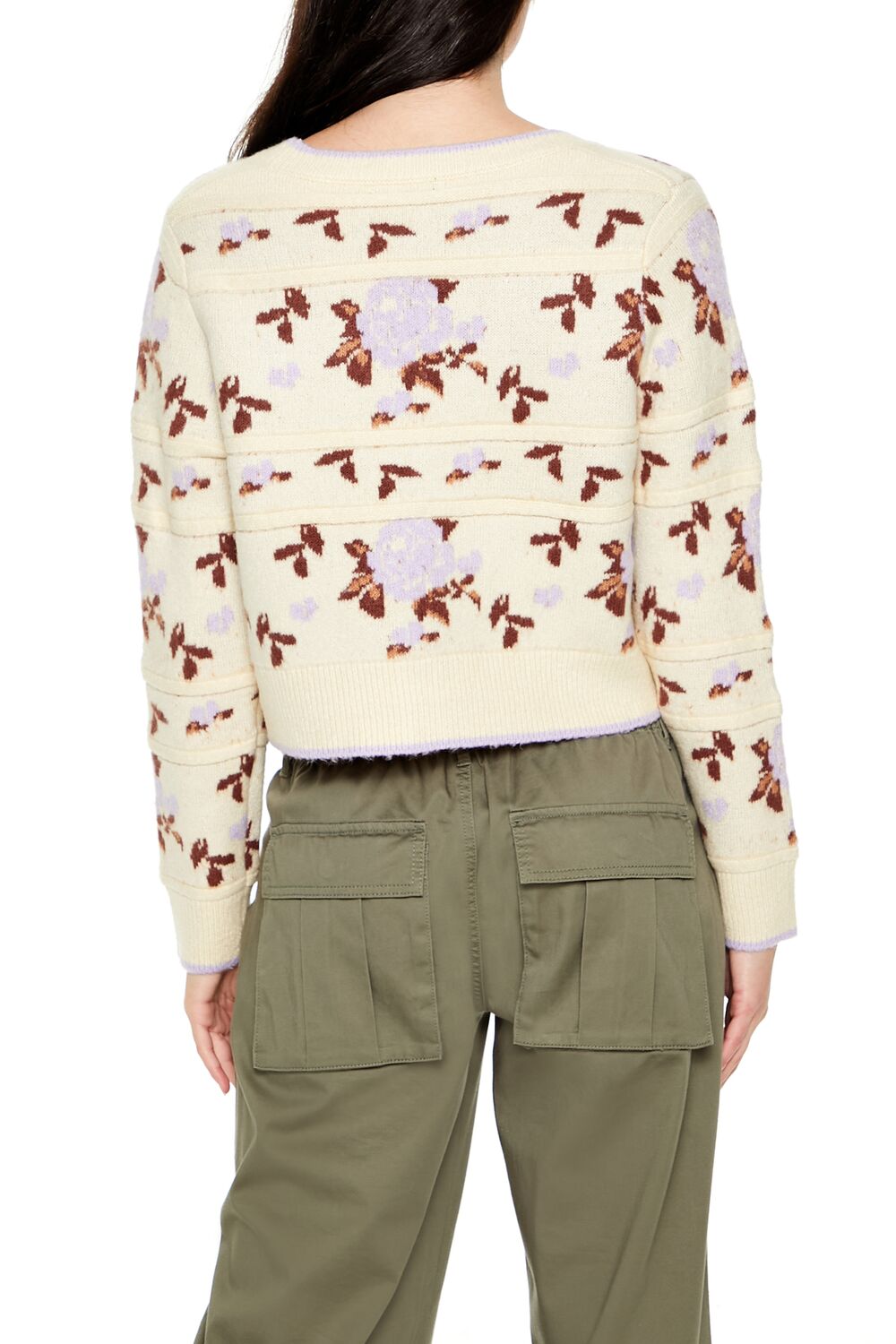 Floral Print Cardigan Sweater - Image 5