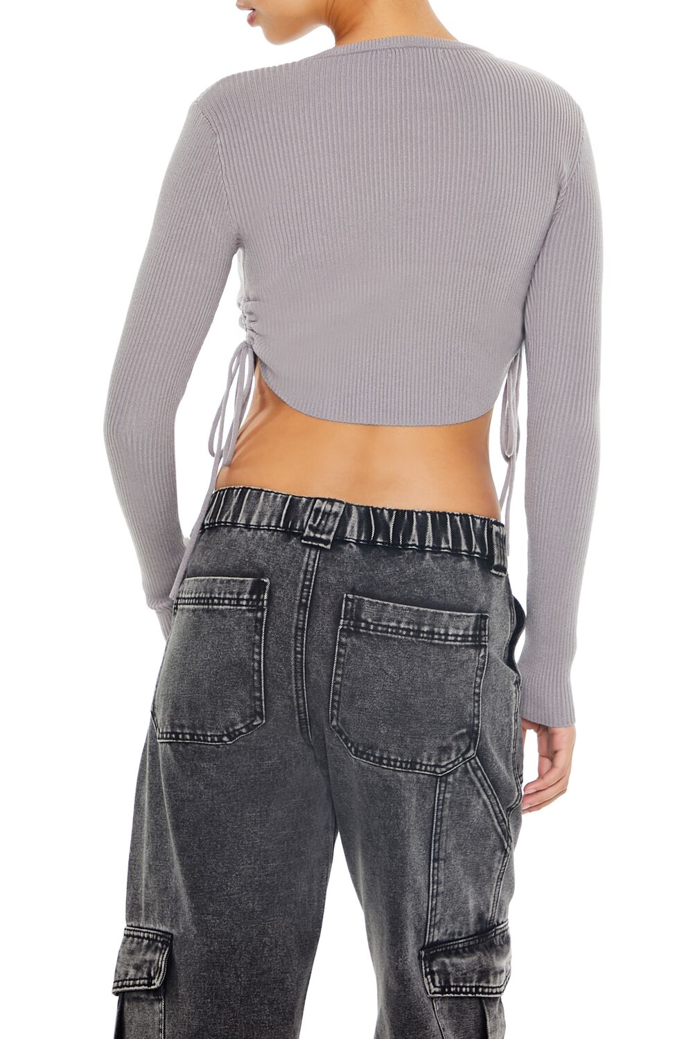 Ruched Cropped Sweater - Image 3