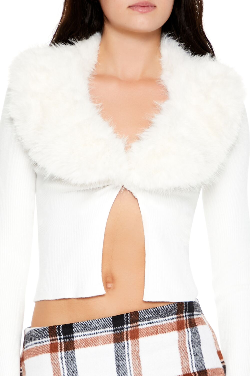 Faux Fur Sweater-Knit Crop Top - Image 8