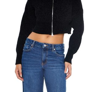 Cropped Zip-Up Sweater