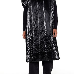 Hooded Longline Puffer Vest