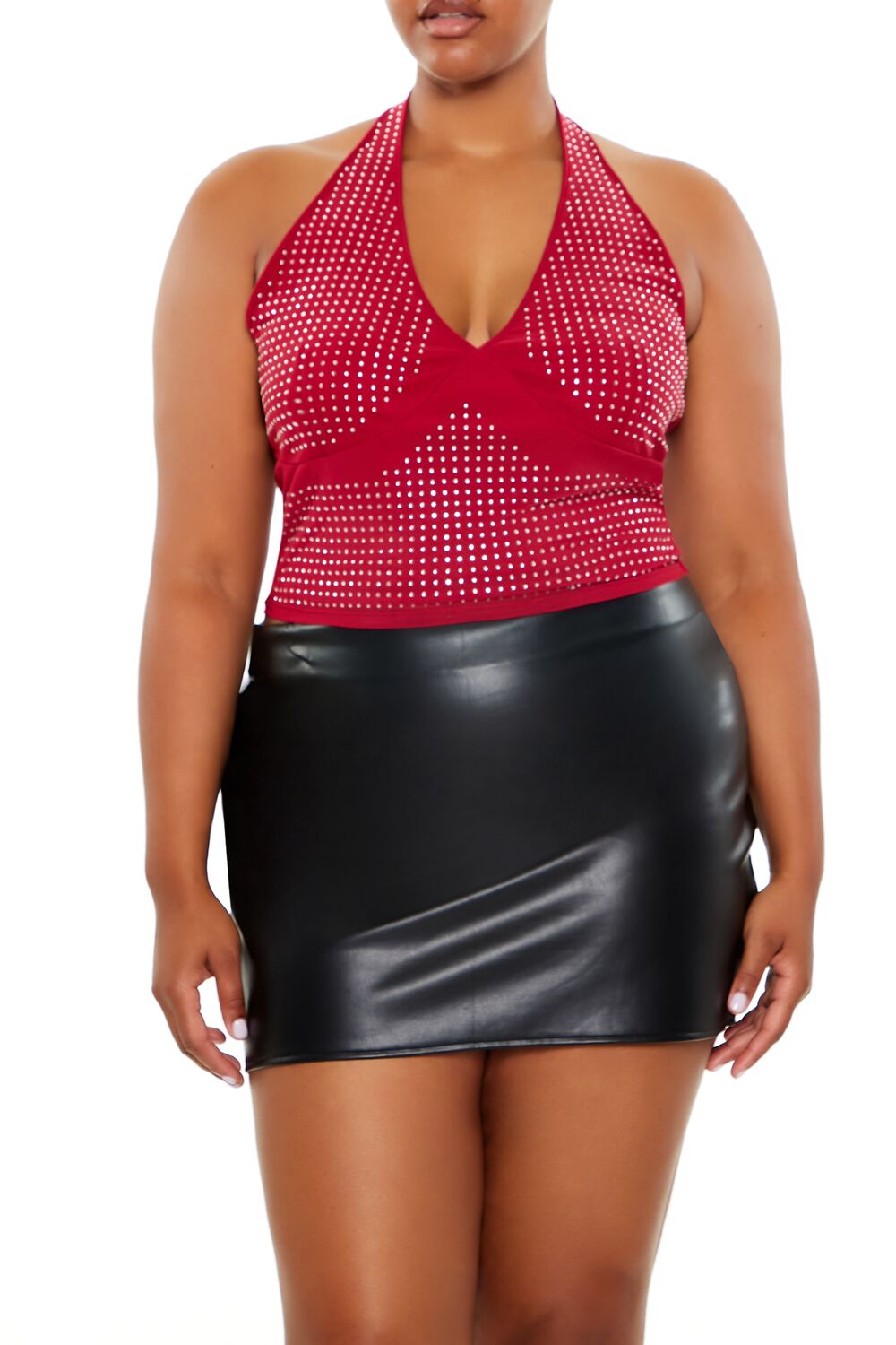 Plus Size Rhinestone Halter Top - Image 6
