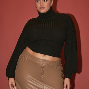 Plus Size Faux Leather Mini Skirt
