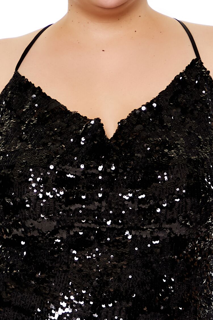 Plus Size Sequin Cami Mini Dress - Image 5