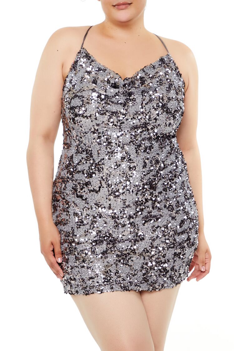Plus Size Sequin Cami Mini Dress - Image 7