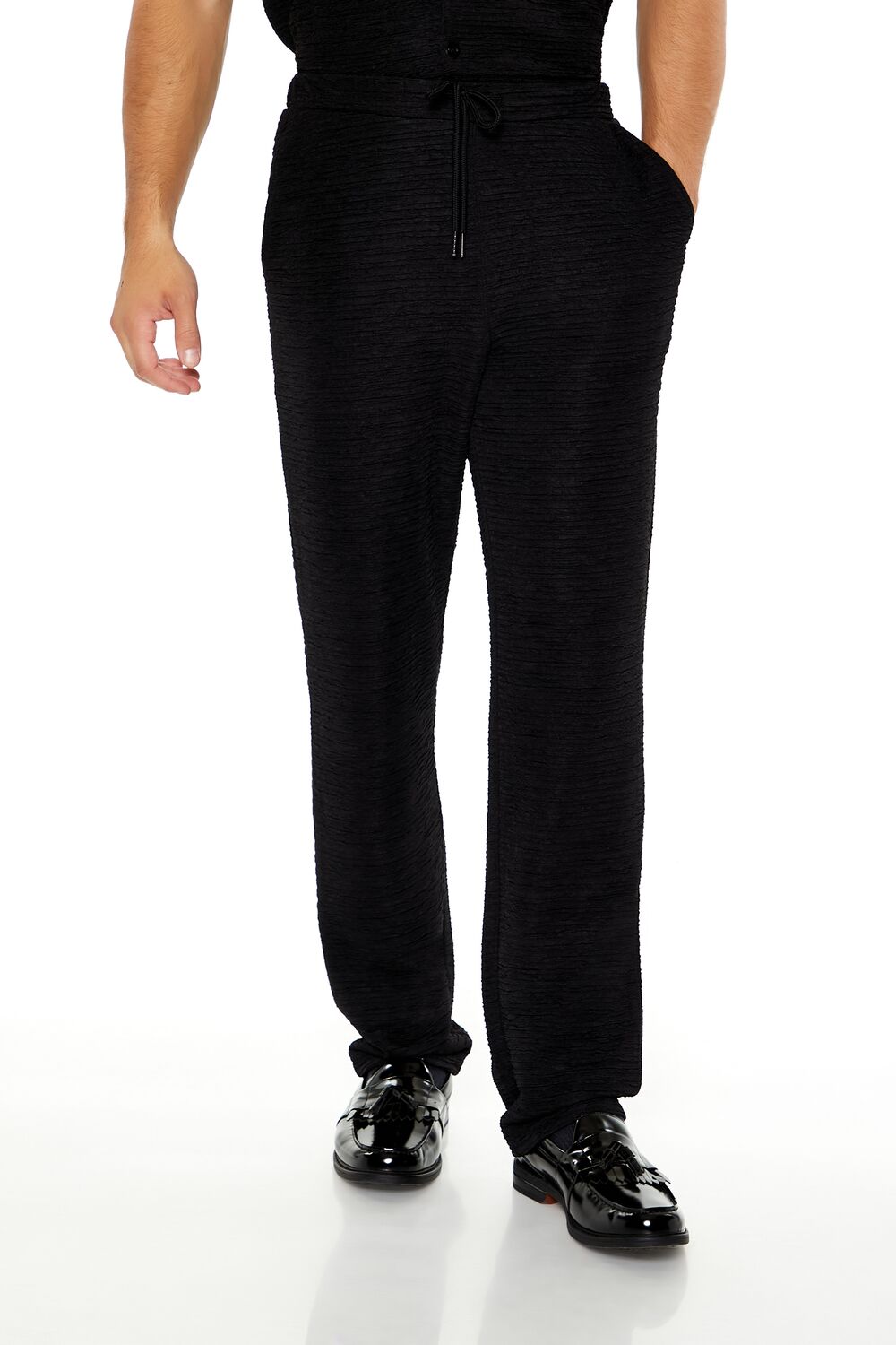 Textured Slim-Fit Straight Pants - Image 2