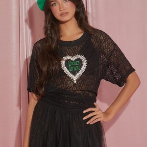 Wicked Witch Faux Gem Lace Tee