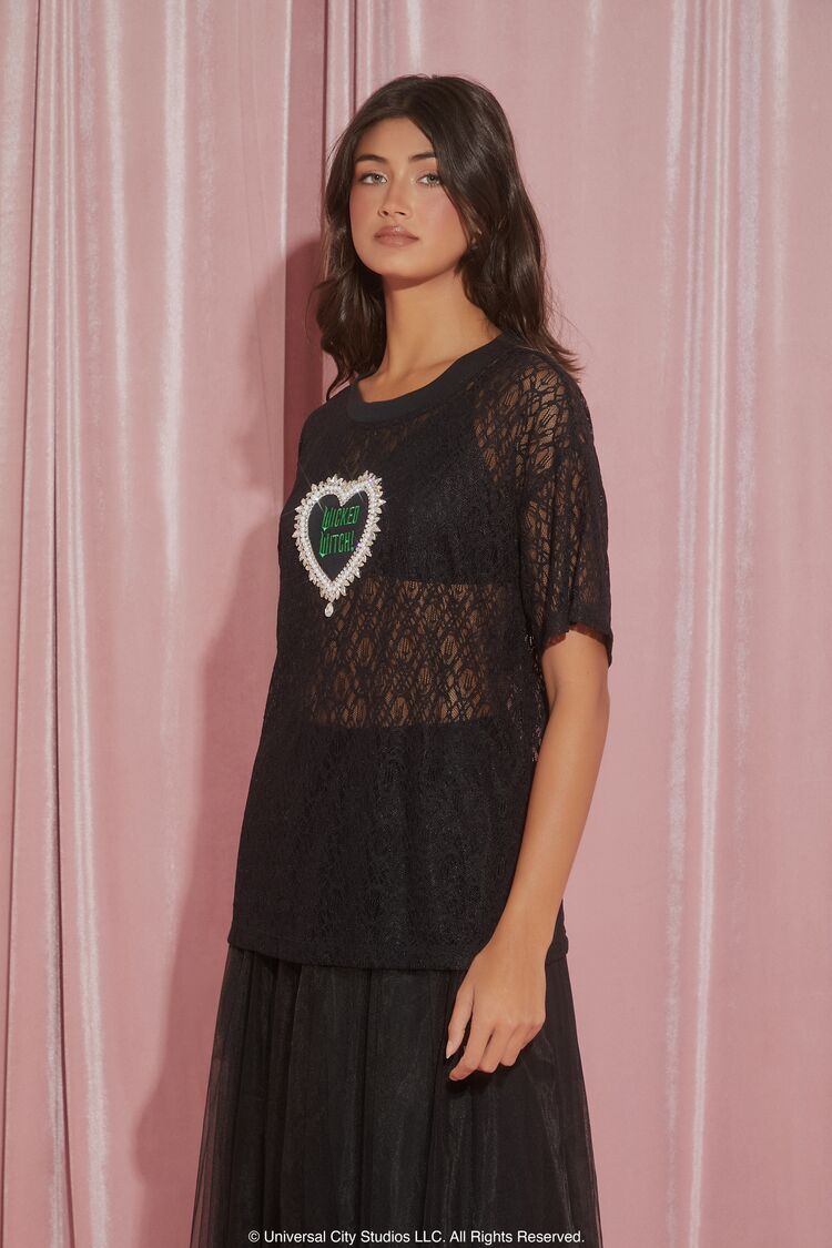 Wicked Witch Faux Gem Lace Tee - Image 4