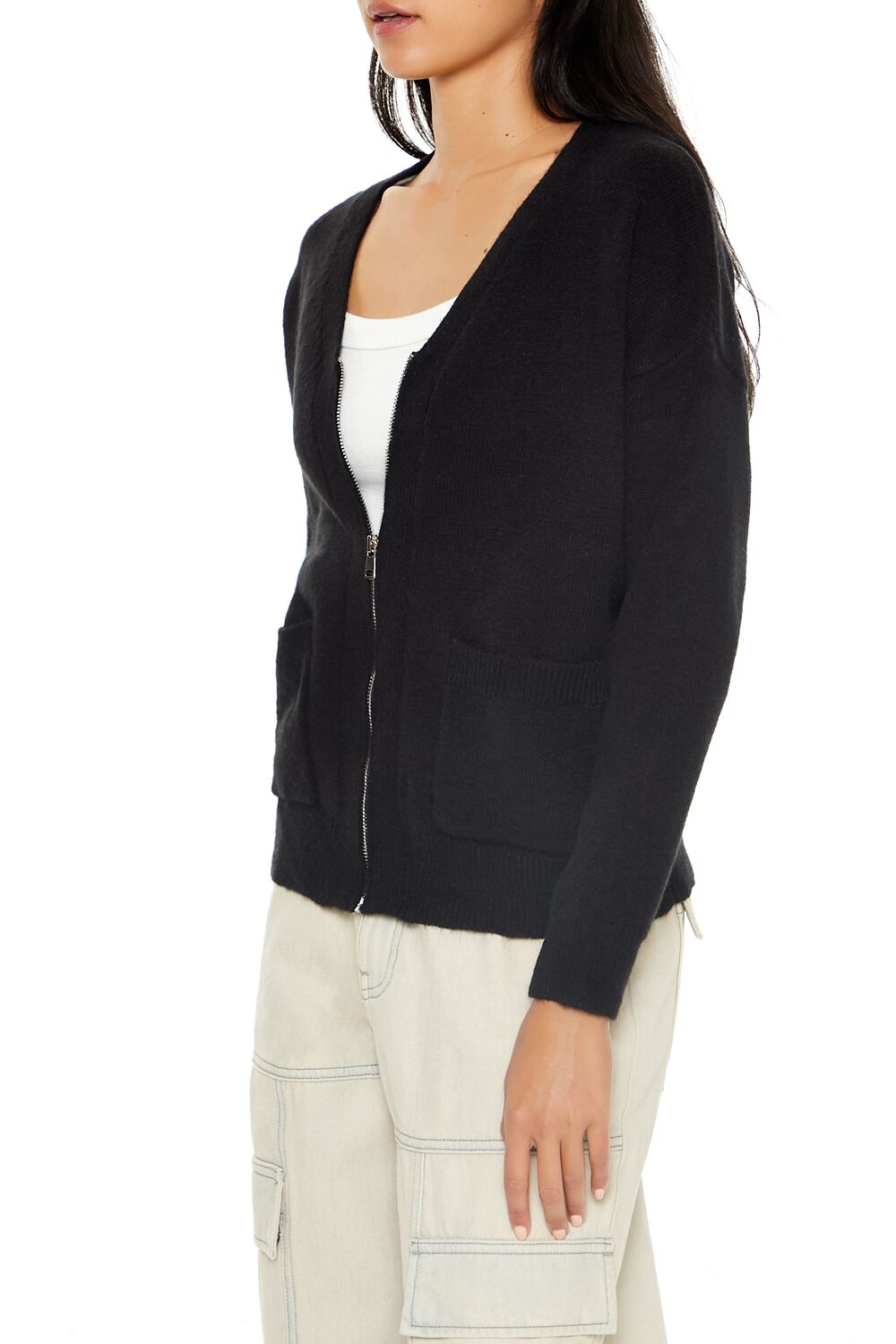 Drop-Sleeve Zip-Up Sweater - Image 4