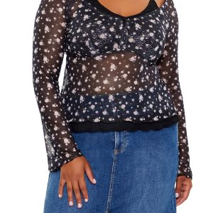 Plus Size Floral Print Combo Top