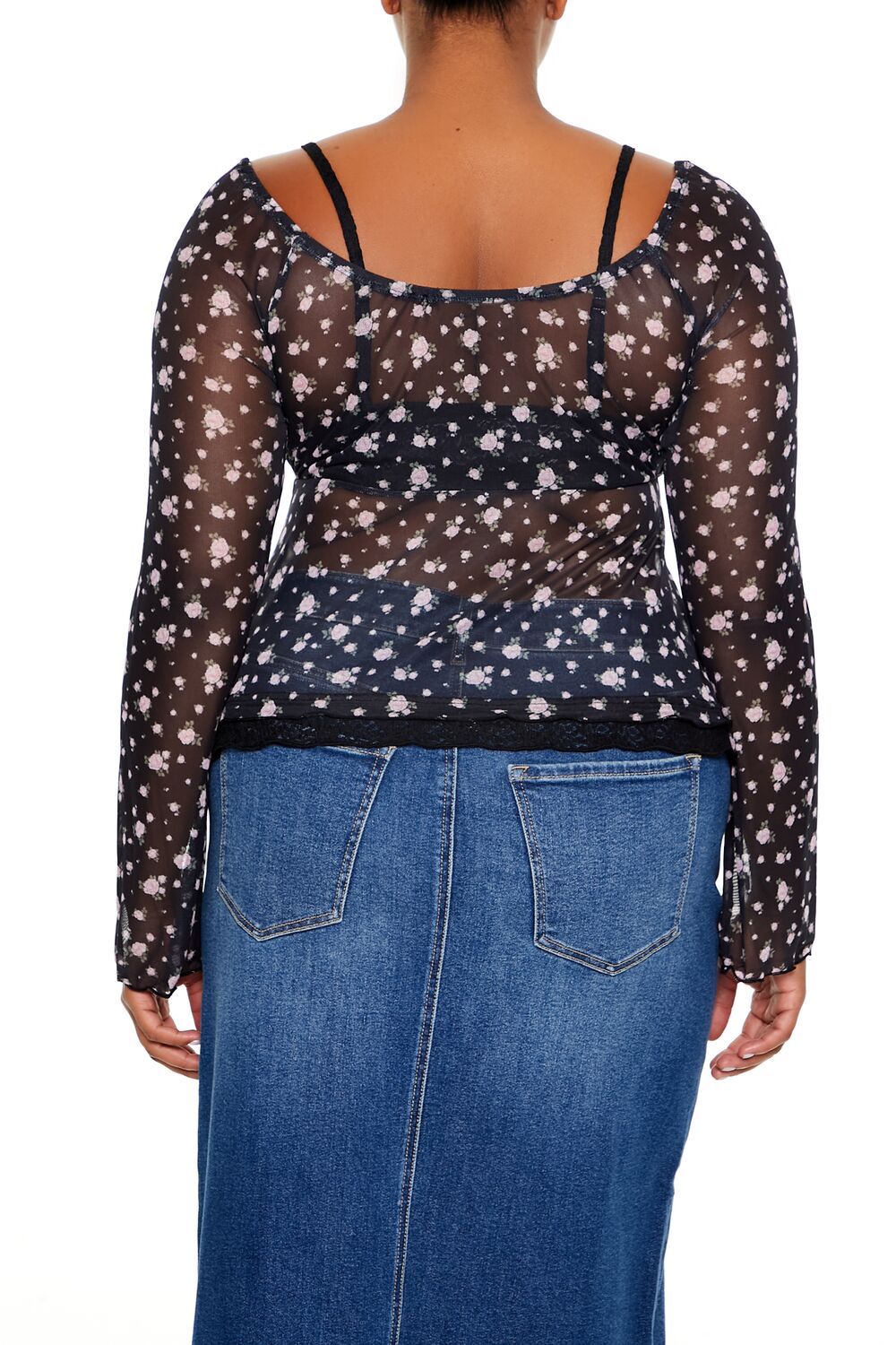 Plus Size Floral Print Combo Top - Image 5
