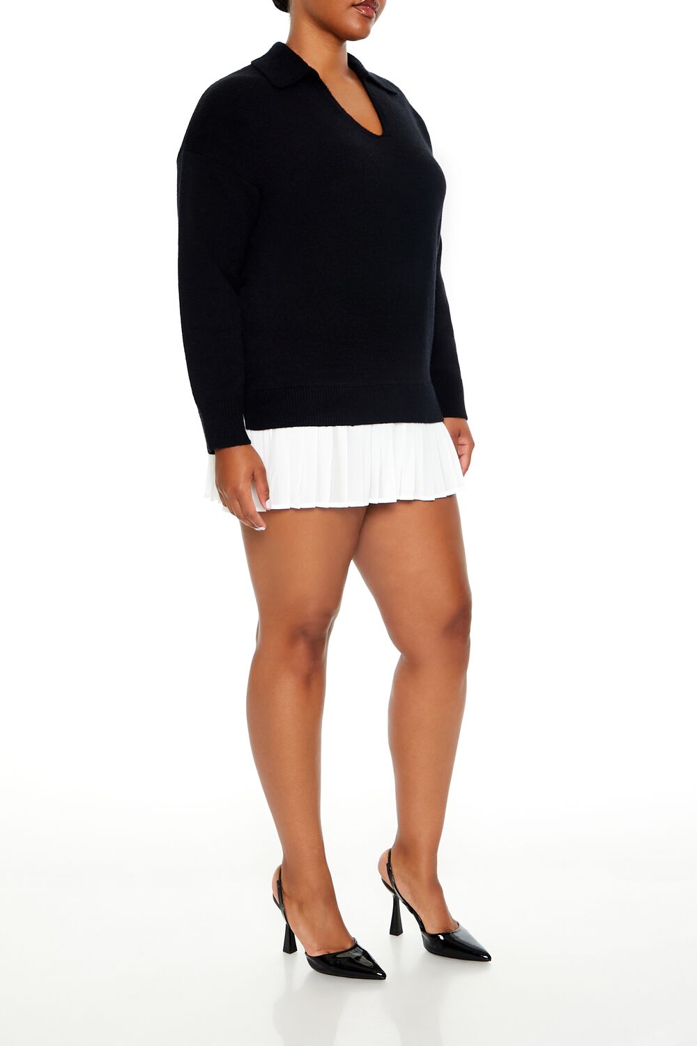 Plus Size Combo Sweater Dress - Image 4
