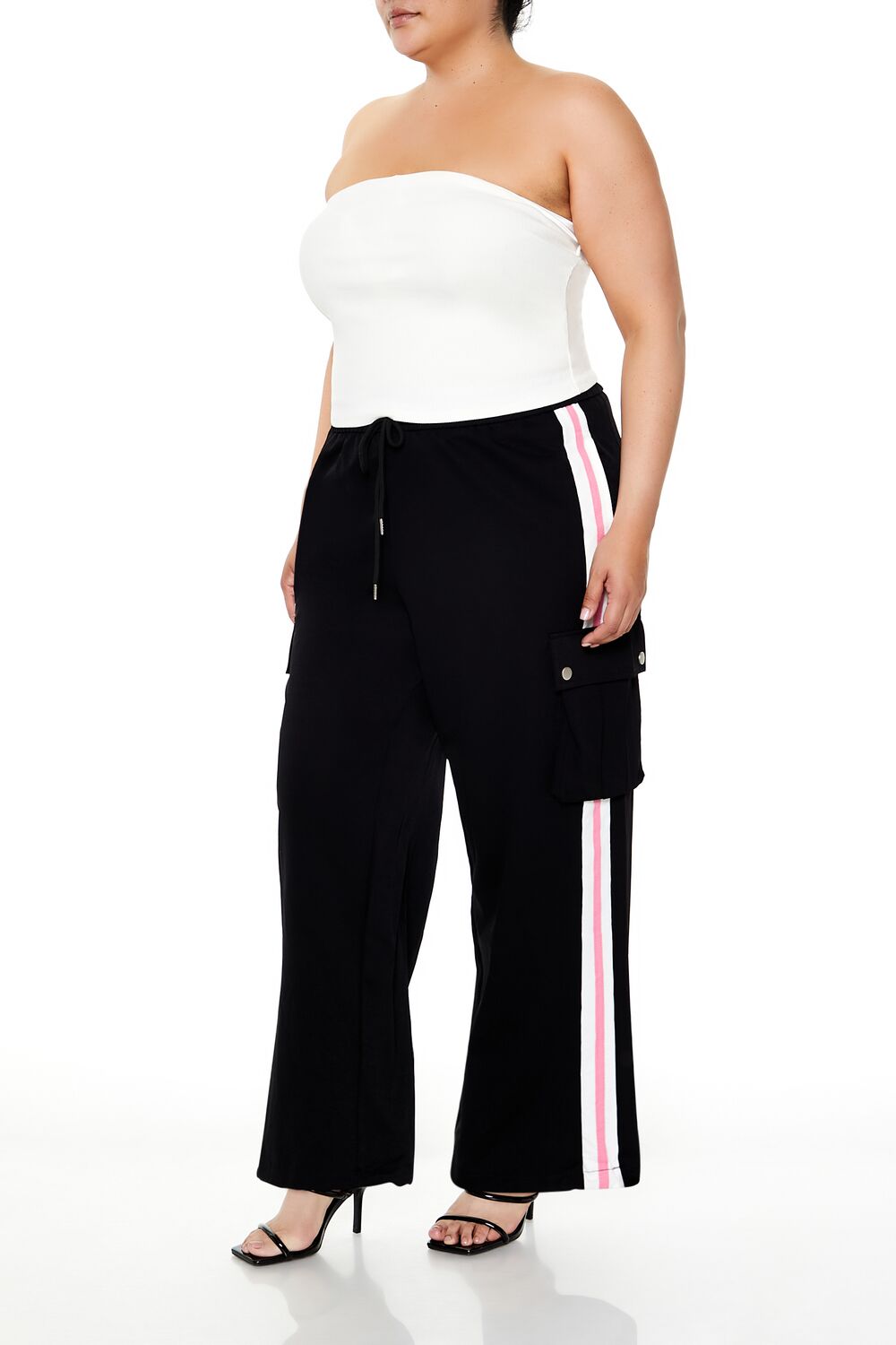 Plus Size Striped Cargo Joggers - Image 3