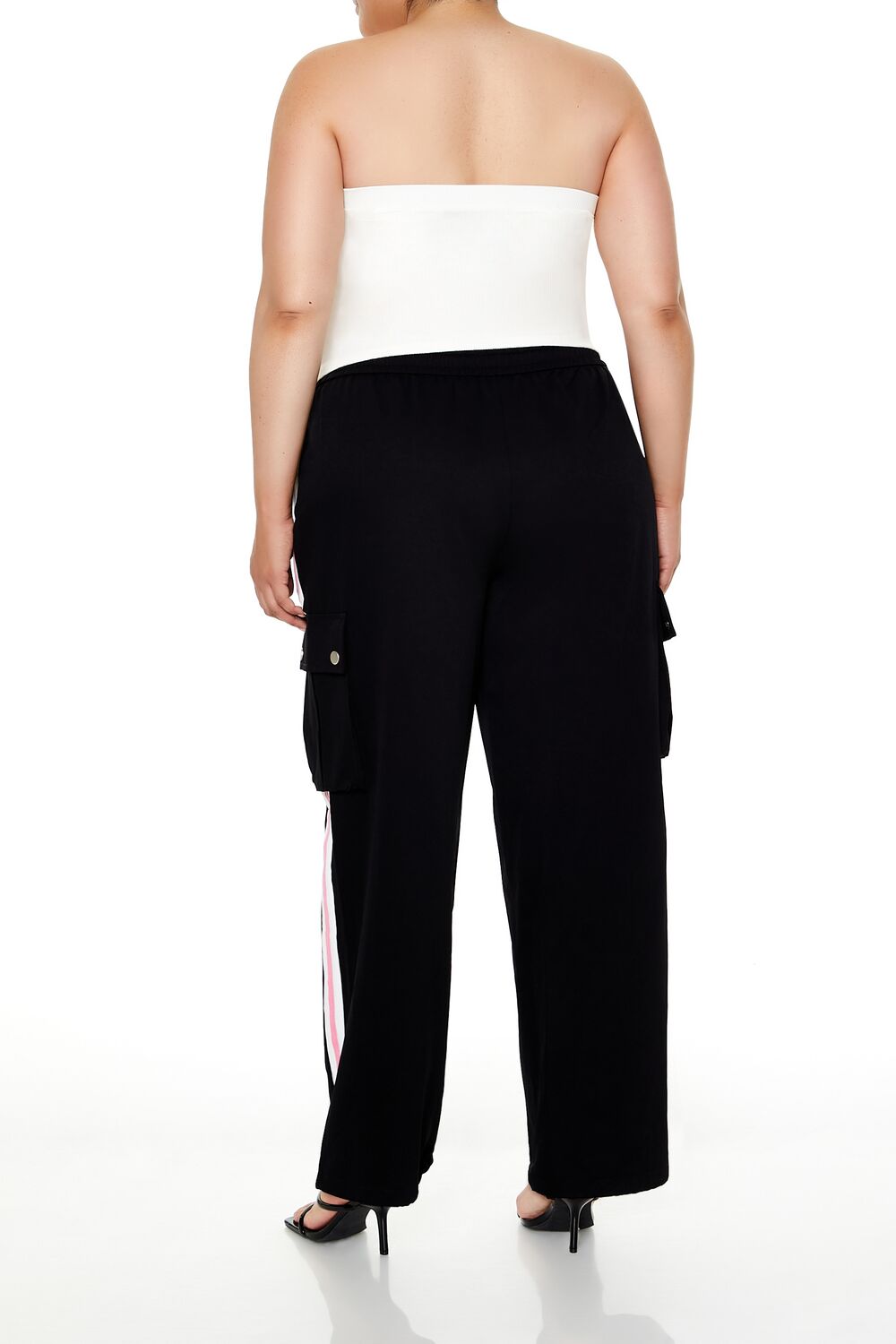 Plus Size Striped Cargo Joggers - Image 4