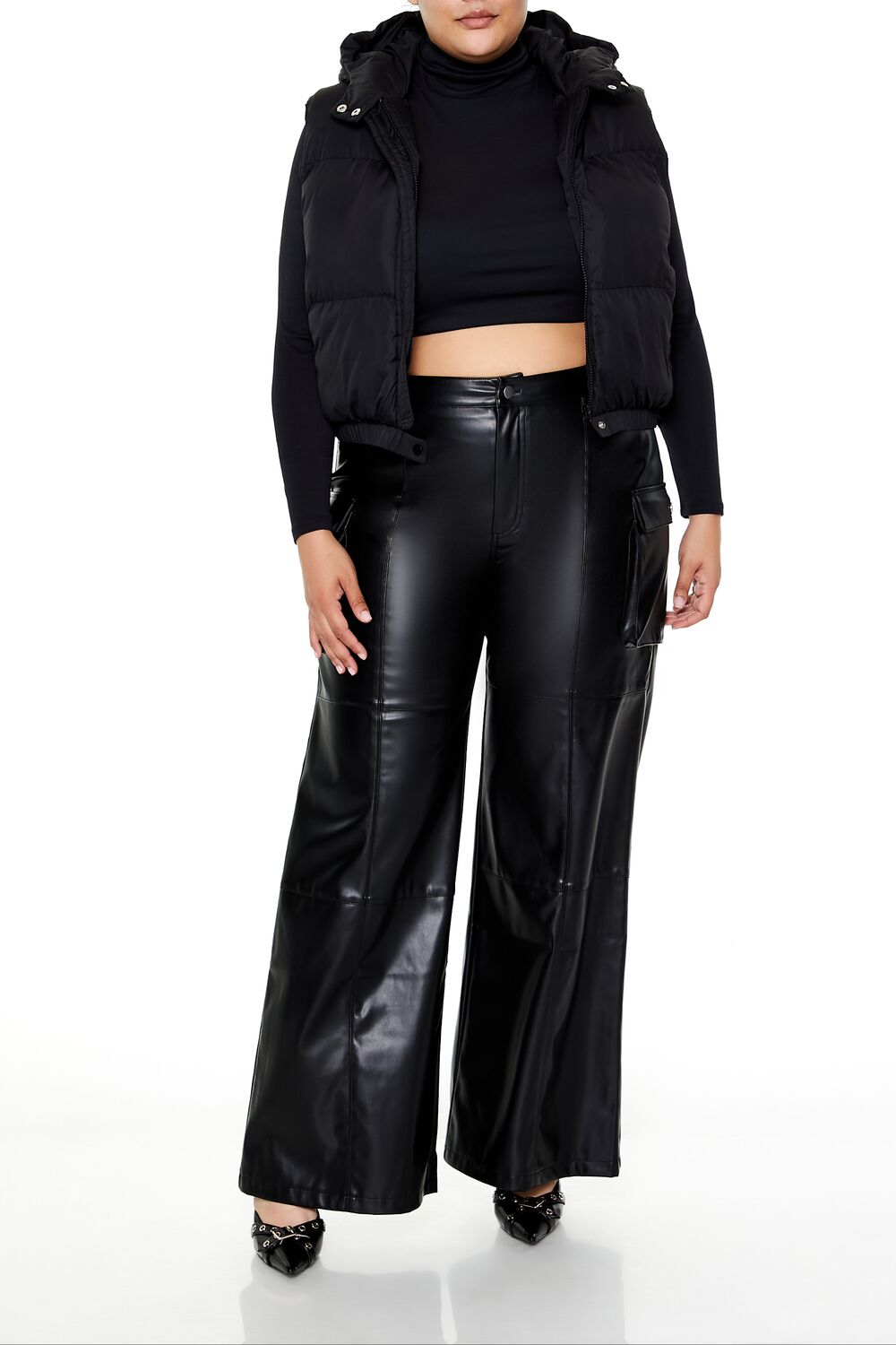 Plus Size Hooded Puffer Vest - Image 2