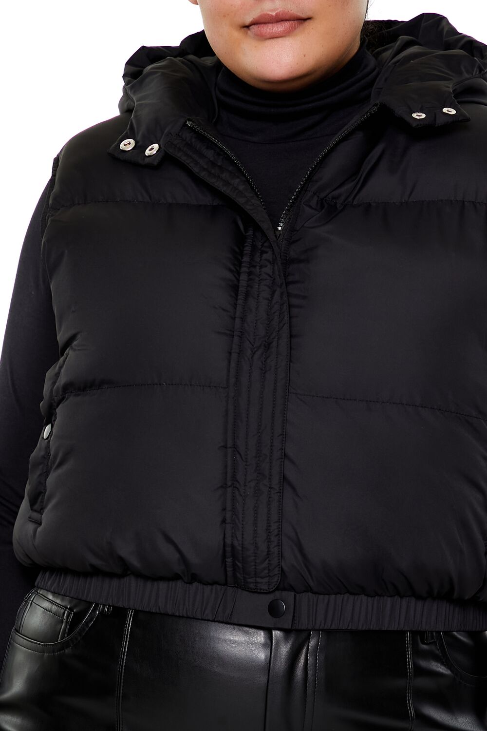 Plus Size Hooded Puffer Vest - Image 3
