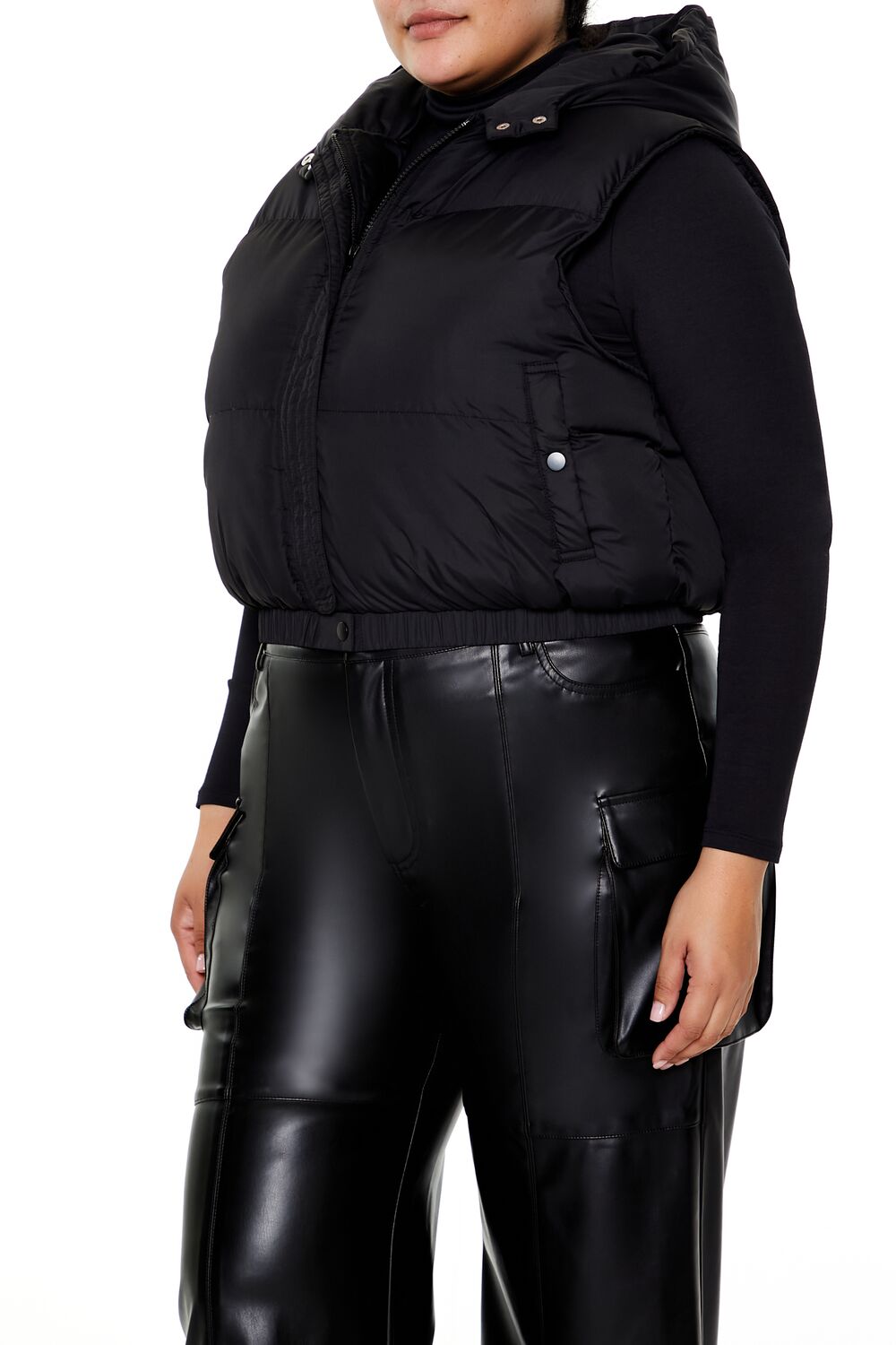 Plus Size Hooded Puffer Vest - Image 4