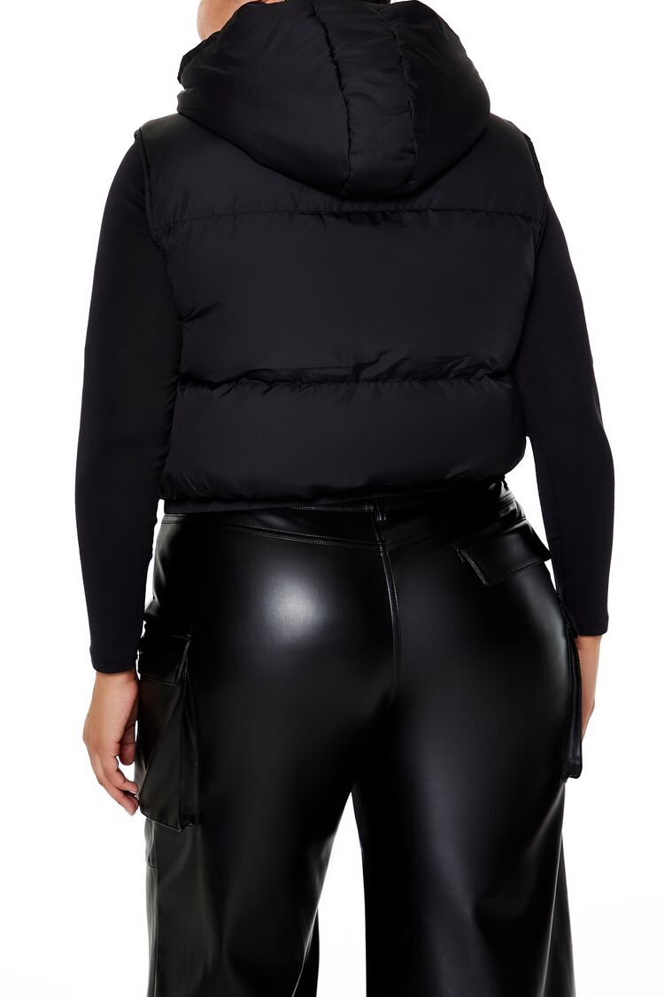 Plus Size Hooded Puffer Vest - Image 5