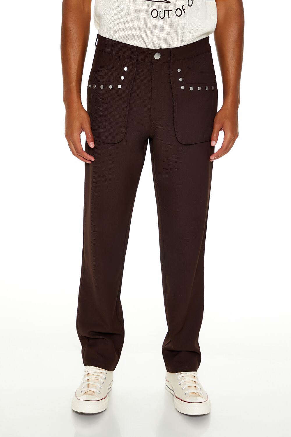 Studded Slim-Fit Mid-Rise Pants - Image 2