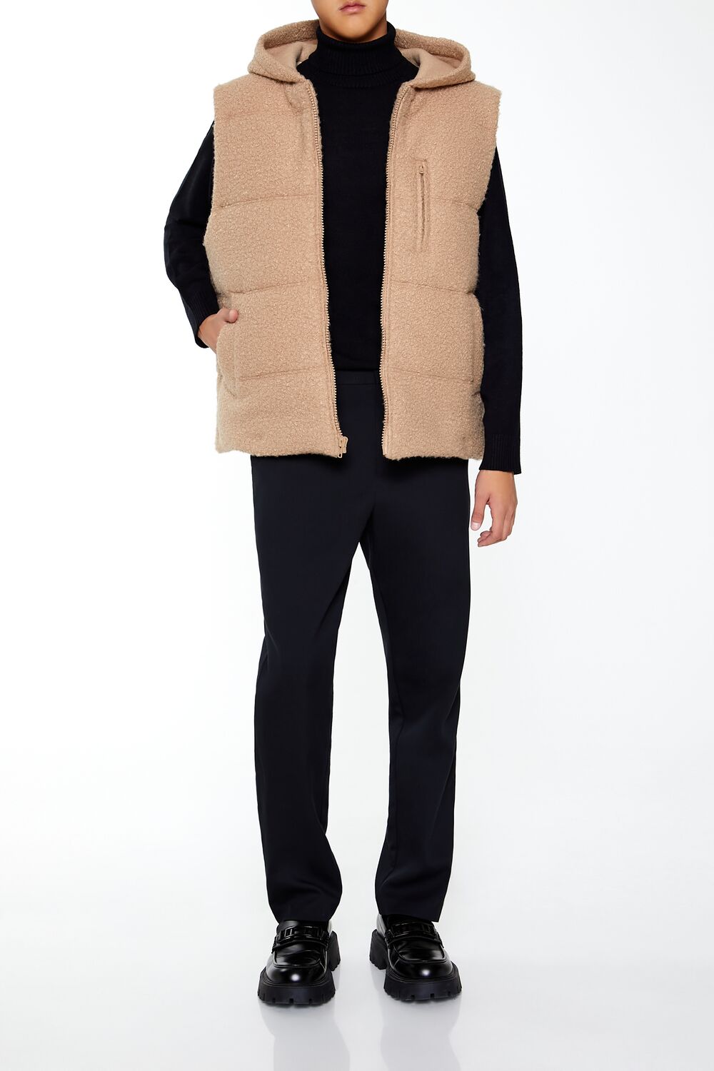 Hooded Faux Shearling Vest - Image 6